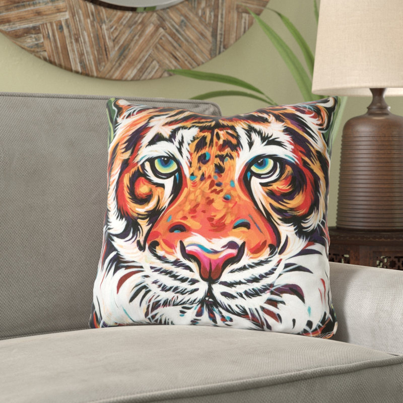 World Menagerie Waynesboro Tiger Indoor/Outdoor Throw Pillow Wayfair